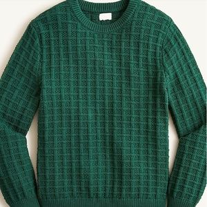 J.Crew Cotton sweater in checkered stitch